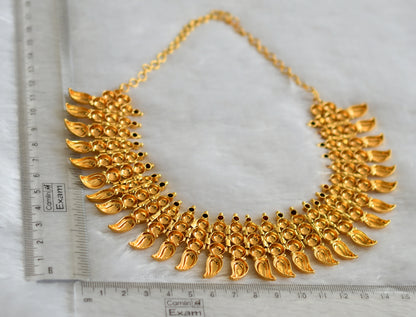 Gold tone pink stone mango  necklace dj-34266