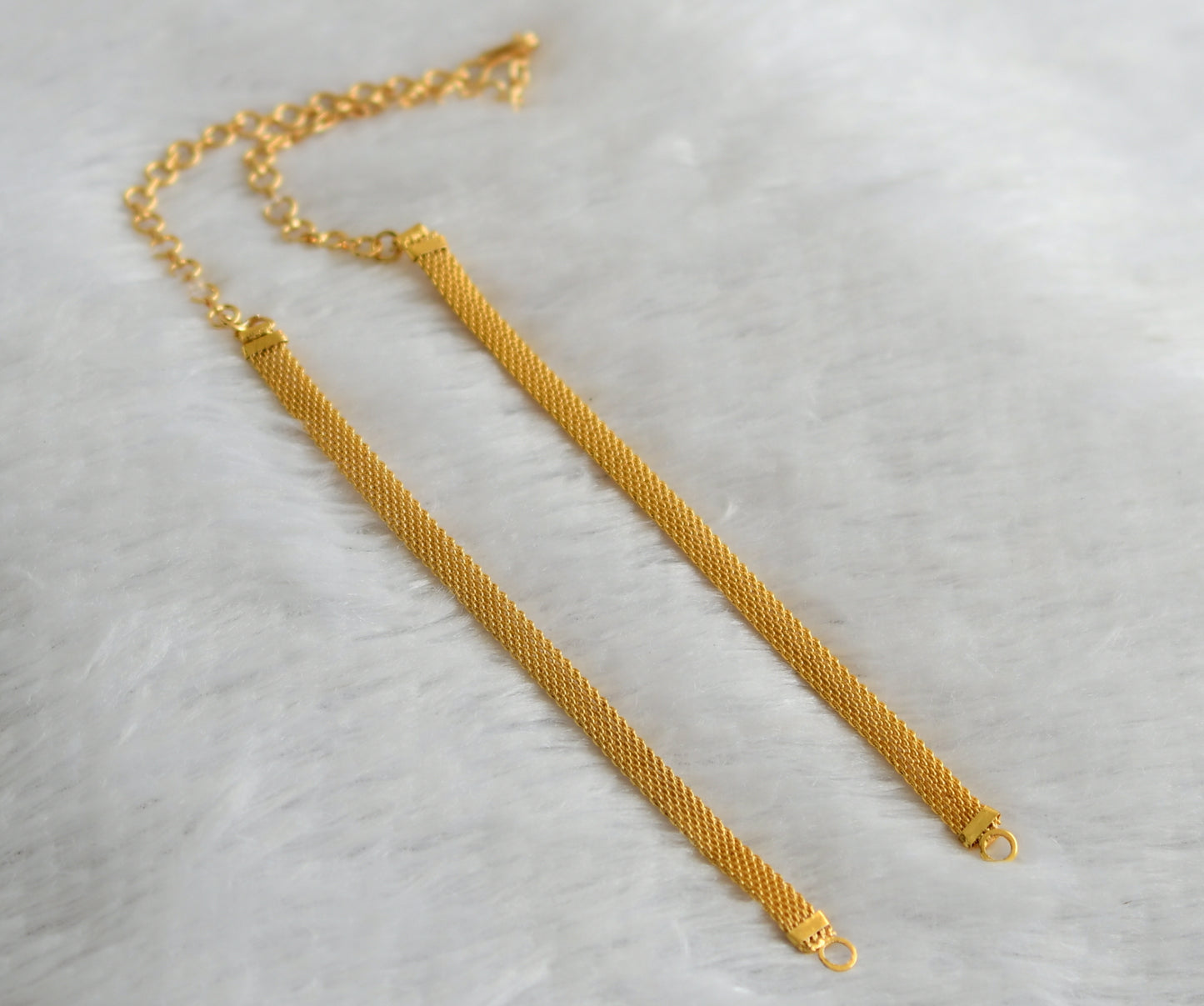 Gold tone necklace/haar extension chain dj-46800