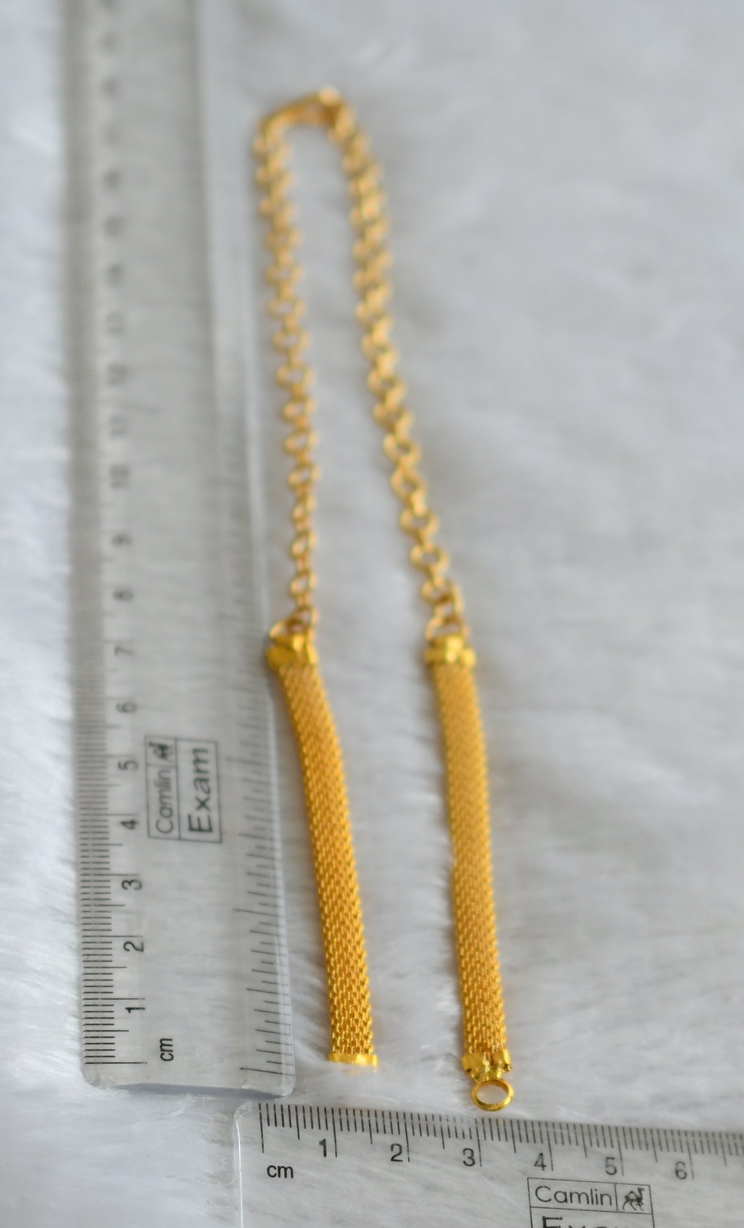 Gold tone necklace/ haar extention chain dj-46799