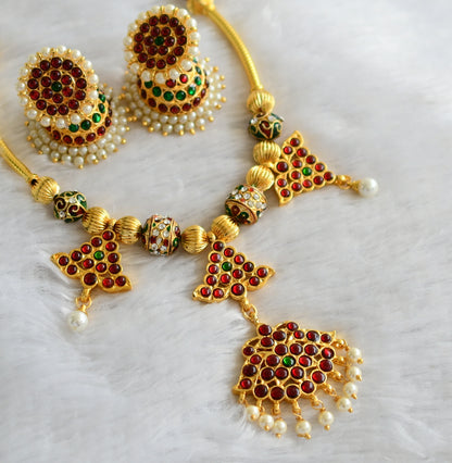 Gold tone Kemp-green Necklace Set-dj15805