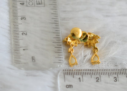 Gold tone pearl stone earrings dj-48558