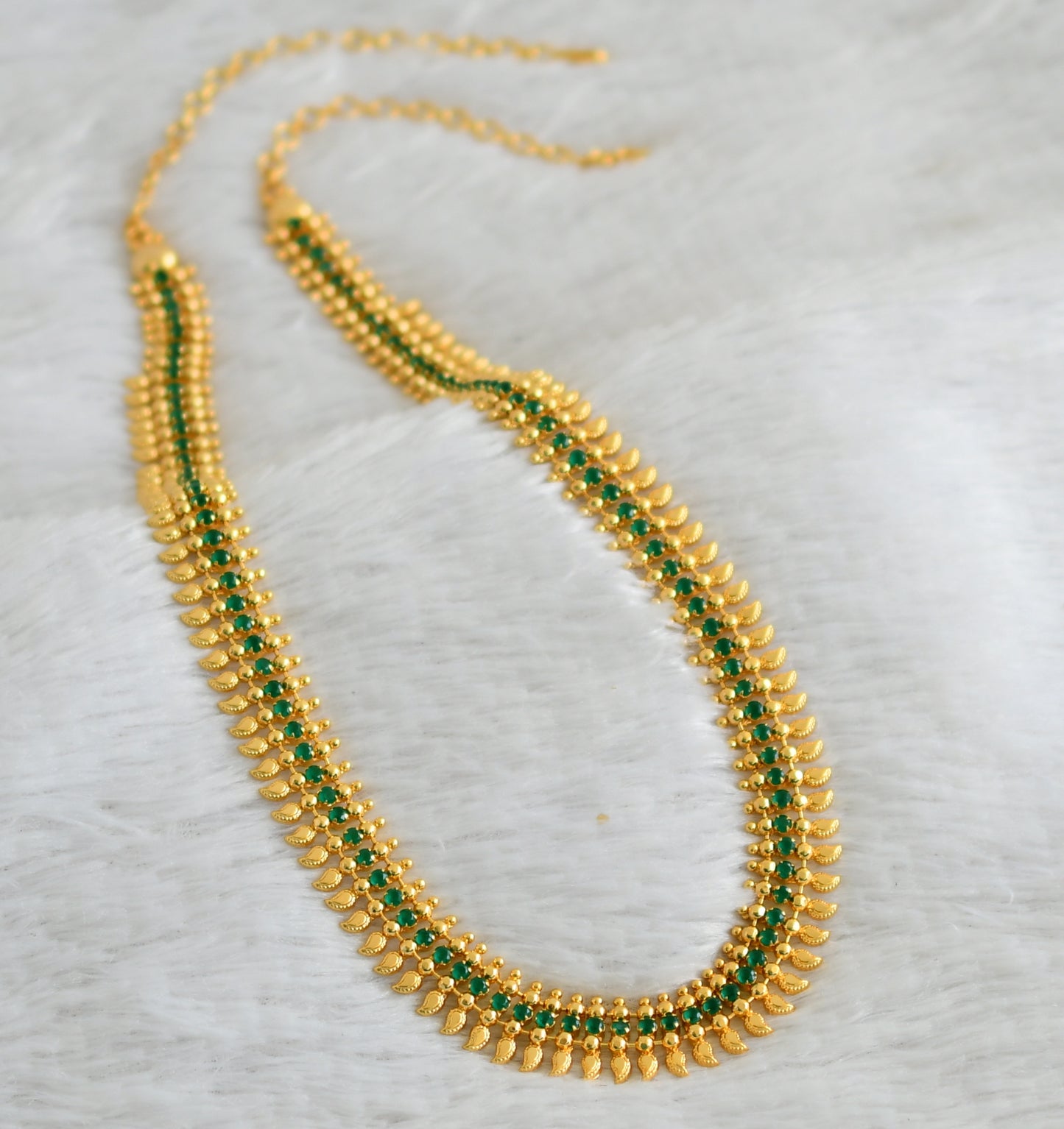 Gold tone emerald stone mango haar dj-48584