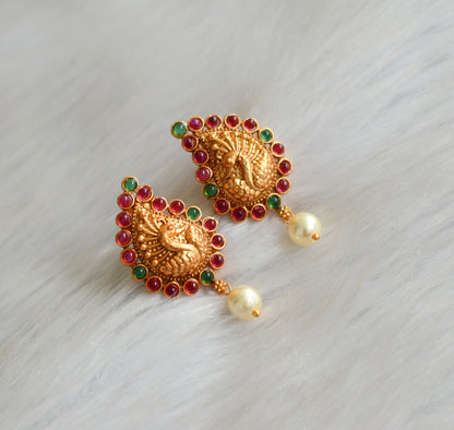 Matte finish kemp-green peacock earrings dj-42253