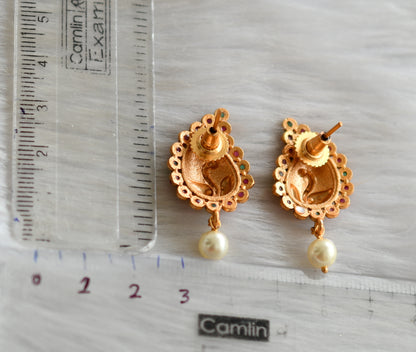 Matte finish kemp-green peacock earrings dj-42253