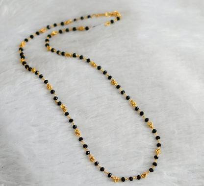 Gold tone black beaded 24 inches chain dj-46839