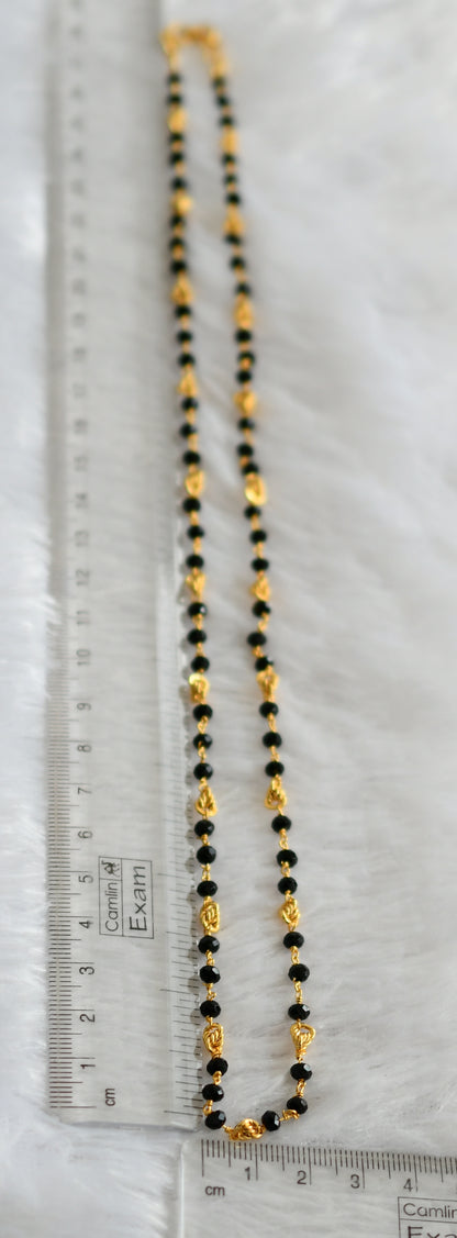 Gold tone black beaded 24 inches chain dj-46839