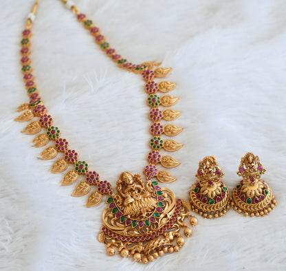 Matte Finish Real Kemp-green Lakshmi Designer Haar Set dj-30643