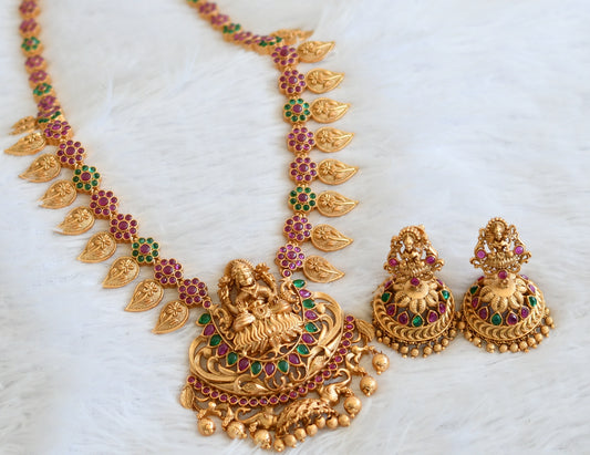 Matte Finish Real Kemp-green Lakshmi Designer Haar Set dj-30643