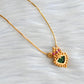 Gold tone pink-green palakka necklace dj-43560