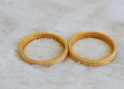 Gold tone Cz white set of 6 bangles(2.6) dj-30534
