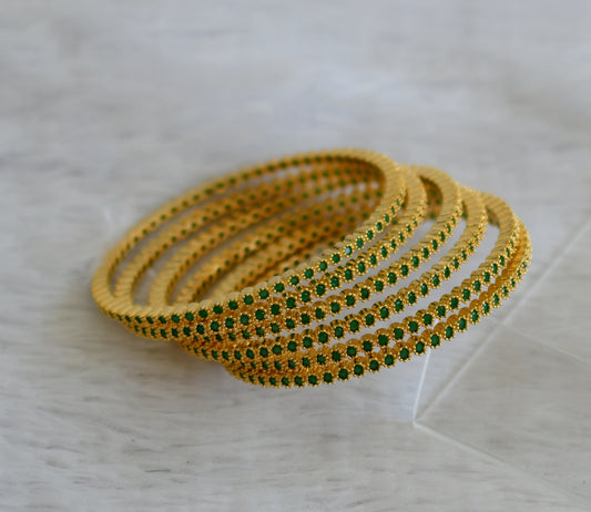 Gold tone green set of 6 bangles(2.8) dj-30533