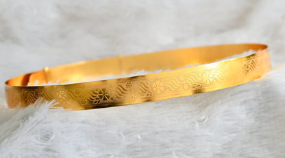 Gold tone floral design adjustable waist belt dj-48641