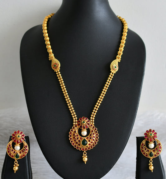 Antique gold tone ball chain Kemp-green bali Haar Set - DJ16862