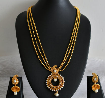 Antique Mango Pearl Ball chain Short Haar Set-dj17565