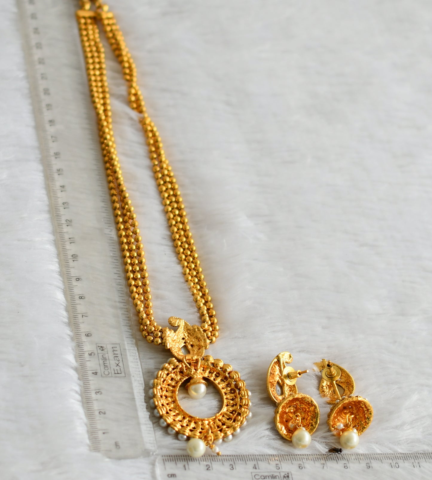 Antique Mango Pearl Ball chain Short Haar Set-dj17565