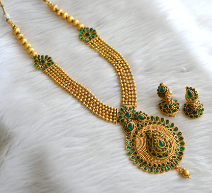 Antique finish green mango haar set dj-06902