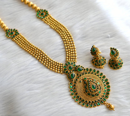 Antique finish green mango haar set dj-06902