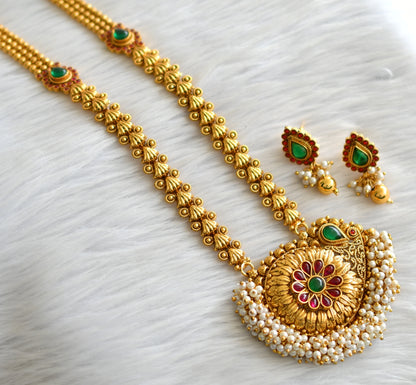 Antique gold tone kemp-green mango haar set dj-07508