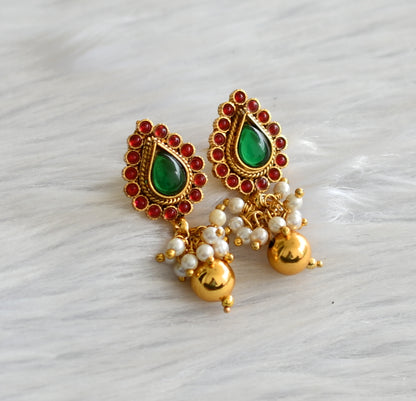 Antique gold tone kemp-green mango haar set dj-07508