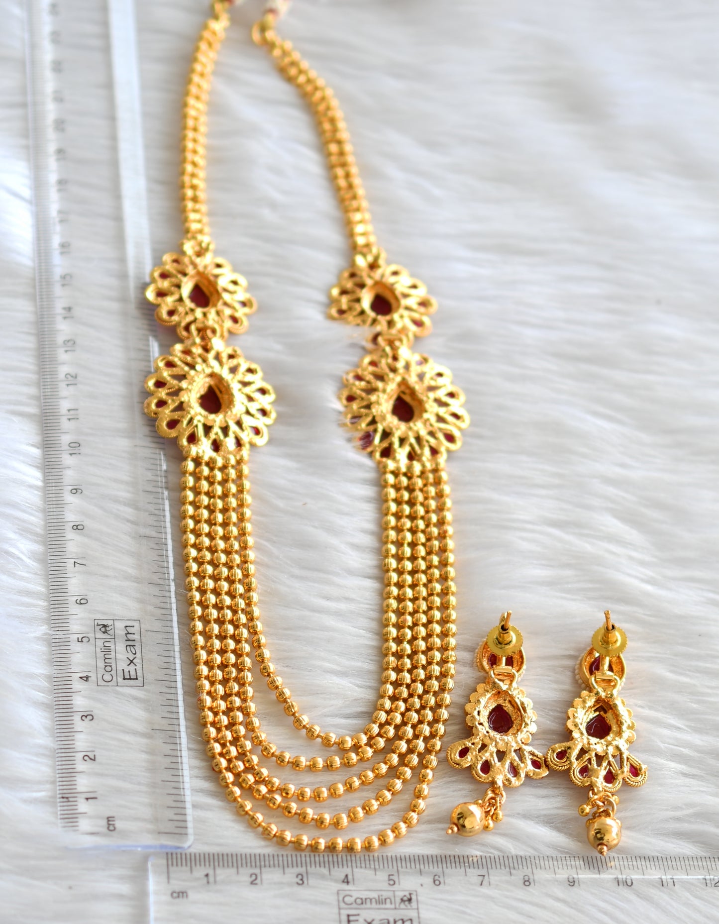 Antique gold tone kemp multilayer short haar set dj-07503