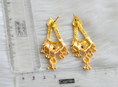 Gold tone ruby earrings dj-42273