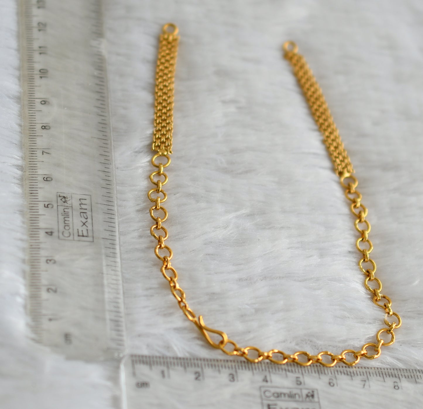 Matte gold tone back chain for necklace dj-48652