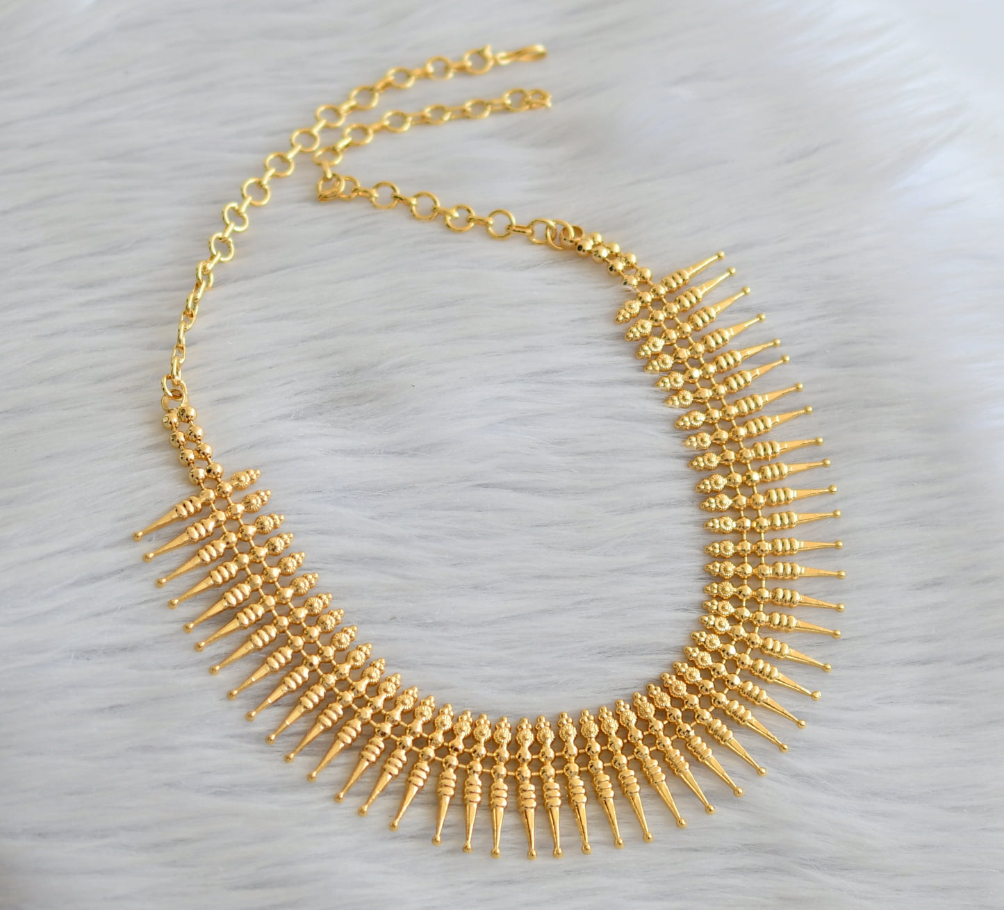 Gold tone kerala style mulla mottu necklace dj-45233