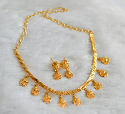 Gold tone kerala style necklace set dj-46885