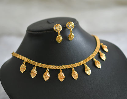 Gold tone kerala style necklace set dj-46884