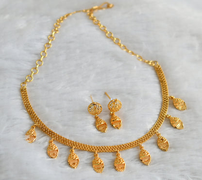 Gold tone kerala style necklace set dj-46884