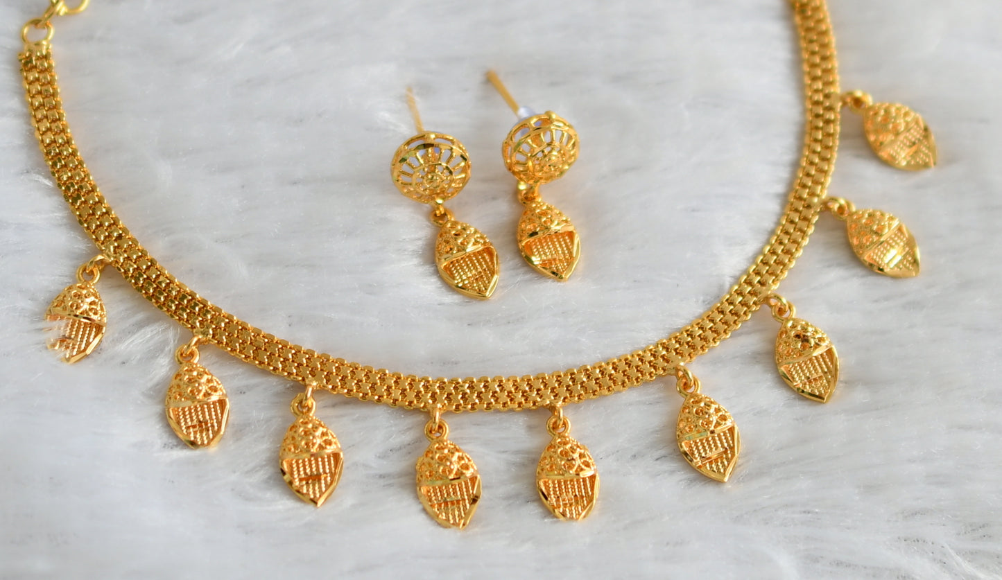 Gold tone kerala style necklace set dj-46884