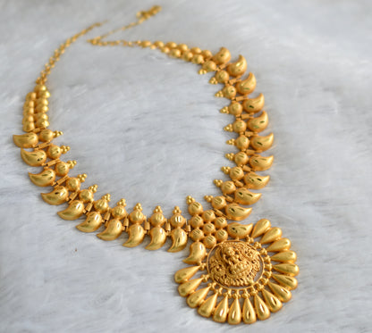 Matte gold tone kerala style lakshmi mango necklace dj-46887