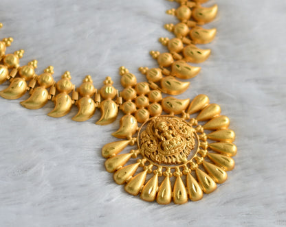 Matte gold tone kerala style lakshmi mango necklace dj-46887