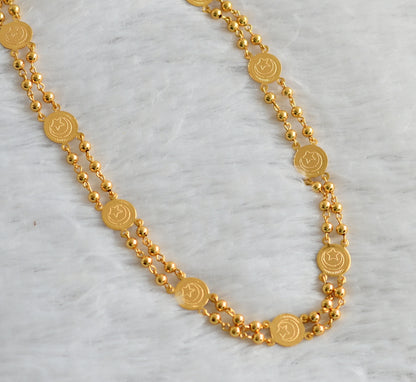 Gold tone 24 inches star-moon coin chain dj-46879