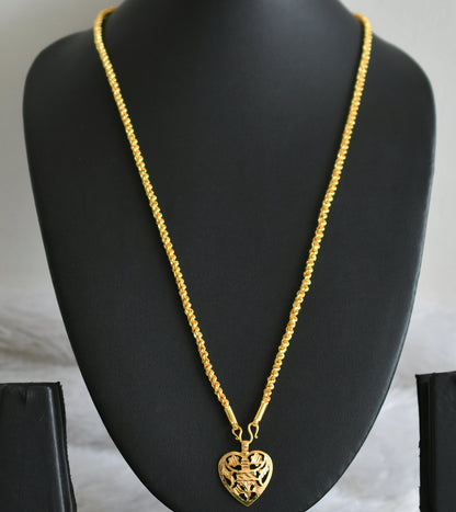 Gold tone Shiva Heart Pendant with 24 inches rope chain dj-42527