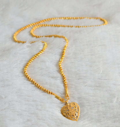 Gold tone Shiva Heart Pendant with 24 inches rope chain dj-42527
