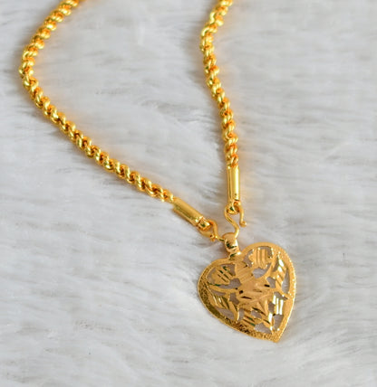 Gold tone Shiva Heart Pendant with 24 inches rope chain dj-42527