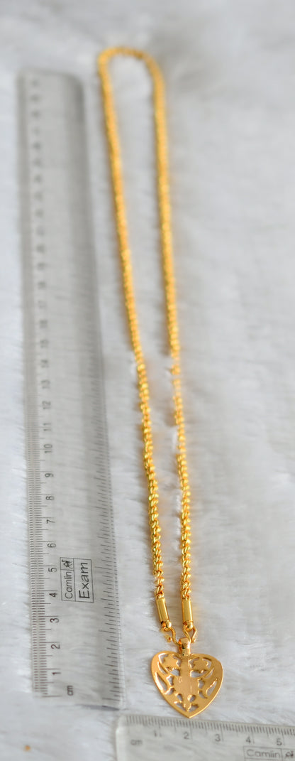 Gold tone Shiva Heart Pendant with 24 inches rope chain dj-42527