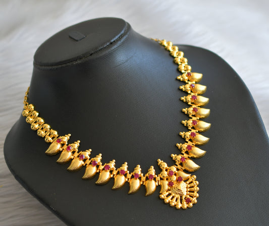 Gold tone pink mango kerala style necklace dj-45216