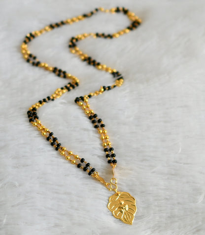 Gold tone black krishna pendant karimani mala/chain dj-36875