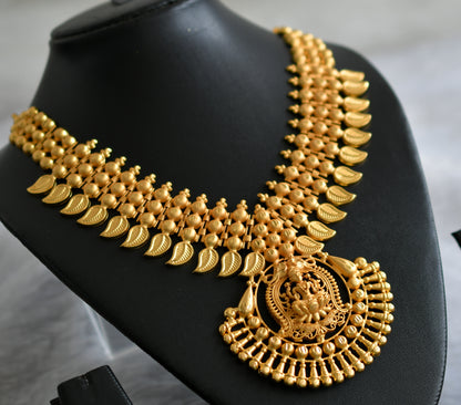 Matte gold tone kerala style lakshmi mango necklace dj-46889