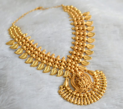 Matte gold tone kerala style lakshmi mango necklace dj-46889