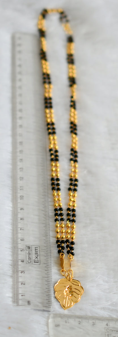 Gold tone black krishna pendant karimani mala/chain dj-36875