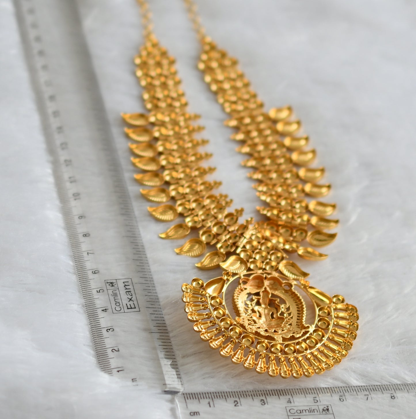 Matte gold tone kerala style lakshmi mango necklace dj-46889