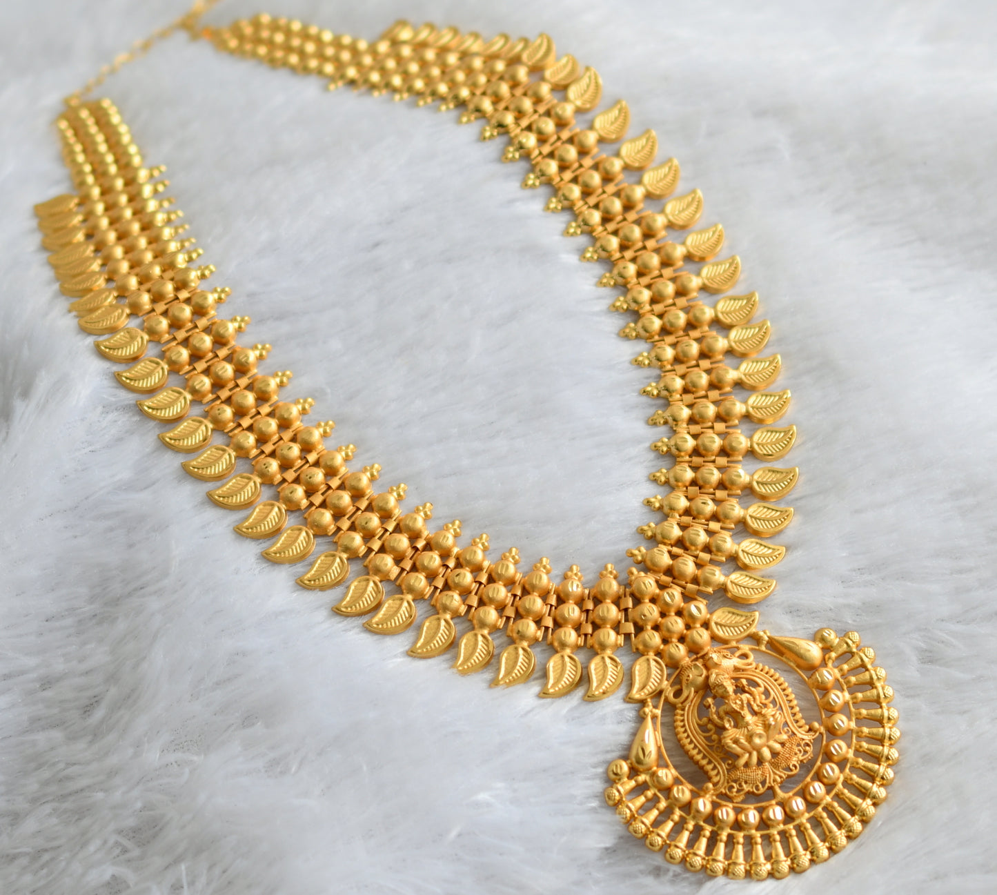 matte gold tone kerala style lakshmi mango haar dj-46893