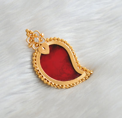 Gold tone white-red mango Kerala style pendant dj-42281