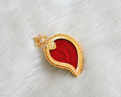 Gold tone white-red mango Kerala style pendant dj-42282