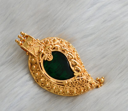 Gold tone green mango Kerala style pendant dj-42288