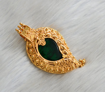 Gold tone green mango Kerala style pendant dj-42288