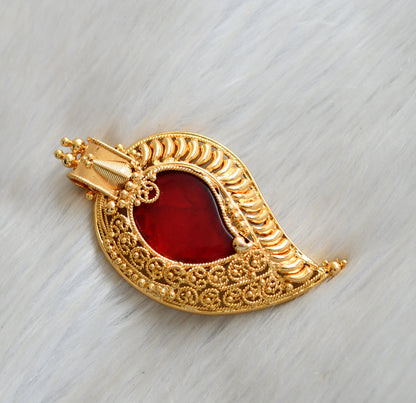 Gold tone red mango Kerala style pendant dj-42292